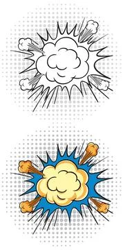 Comic Style Explosion Vector Illustration Stock Illustration