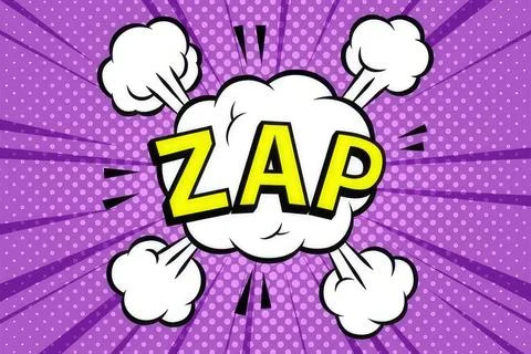 Comic style explosion with the word zap in bright colors Stock Illustration