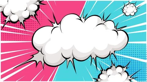 Comic Style Explosive Clouds Illustrazione stock