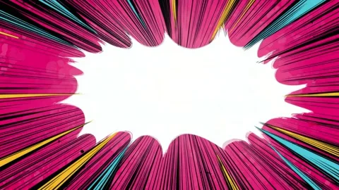 Comic style explosive radial burst frame with copy space, hand drawn stop m.. Stock Footage 342043418