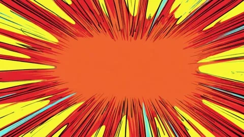 Comic style explosive starburst background with orange center, radial speed.. Stock Footage 342043447