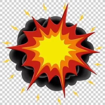 Comic Style explotion smoke fire cartoon illustration Illustrazione stock