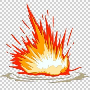 Comic Style explotion smoke fire cartoon illustration Stock Illustration