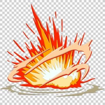 Comic Style explotion smoke fire cartoon illustration Stock Illustration