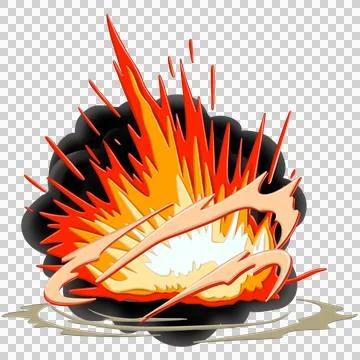Comic Style explotion smoke fire cartoon illustration Stock Illustration