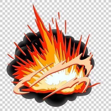 Comic Style explotion smoke fire cartoon illustration Stock Illustration