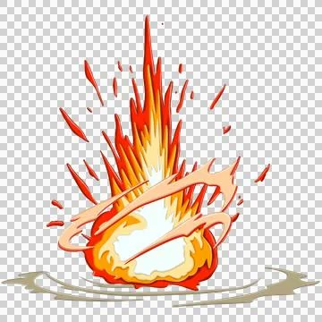 Comic Style explotion smoke fire cartoon illustration Stock Illustration