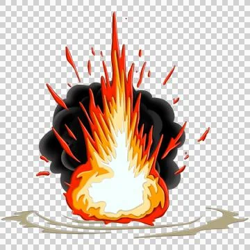 Comic Style explotion smoke fire cartoon illustration Stock-Illustration