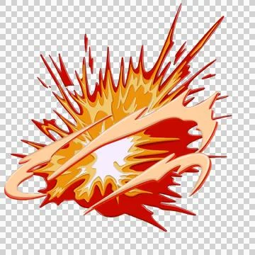 Comic Style explotion smoke fire cartoon illustration Stock Illustration
