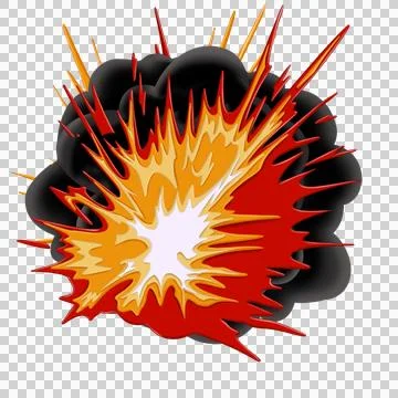 Comic Style explotion smoke fire cartoon illustration 스톡 일러스트