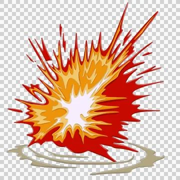 Comic Style explotion smoke fire cartoon illustration Stock Illustration