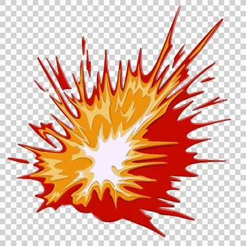 Comic Style explotion smoke fire cartoon illustration Illustrazione stock
