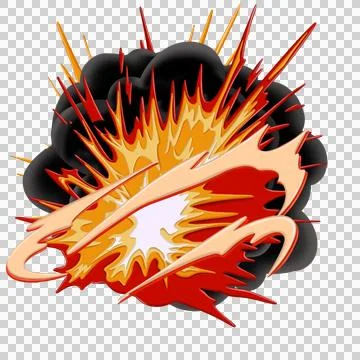 Comic Style explotion smoke fire cartoon illustration Stock-Illustration