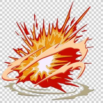 Comic Style explotion smoke fire cartoon illustration Stock Illustration