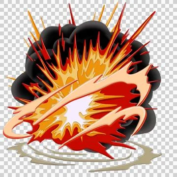 Comic Style explotion smoke fire cartoon illustration イラスト素材