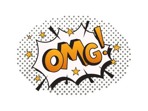 Comic Style Expression with Bright Colors and Stars Stock Illustration