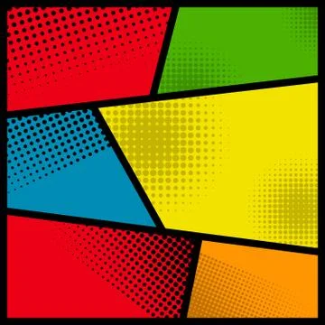 Comic style framed background. Design element for flyer, poster. Stock Illustration