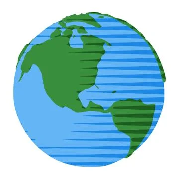 Comic style globe with USA and Canada in comic style globe Stock Illustration