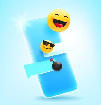 Comic style modern mobile phone with message template Stock-Illustration