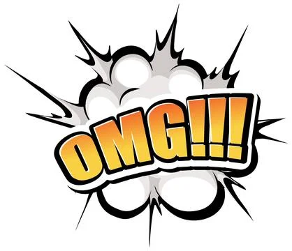 Comic Style OMG Text with Explosion Effect Illustrazione stock