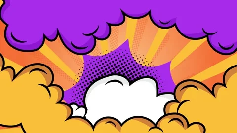 Comic style pop art featuring speech bubble effects seamless 4k video background Stock Footage 293038427
