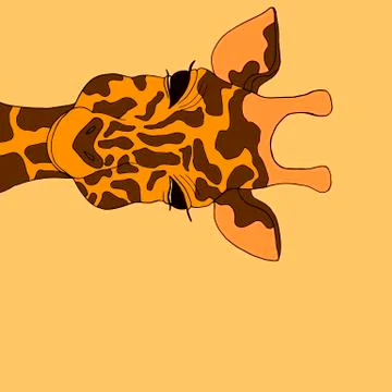 Comic style, smiling face giraffe, isolated on a beige backgroun Stock Illustration