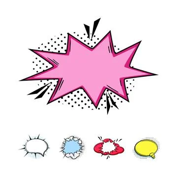 Comic style speech and thought bubbles set Stock Illustration