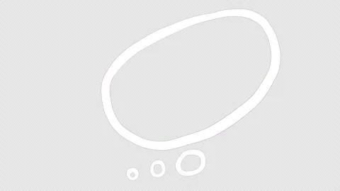Comic-style speech bubble drawn with white lines on a black background. Stock Footage 313692819