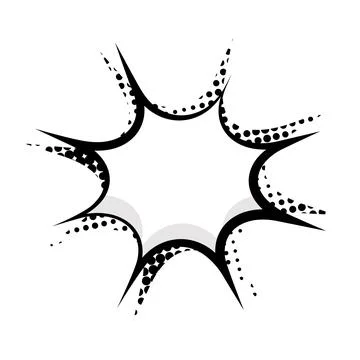 Comic-style speech bubble with halftone dot pattern design Stockillustratie