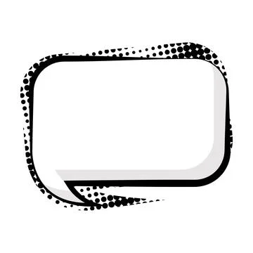 Comic-style speech bubble with halftone dot pattern design Illustrazione stock