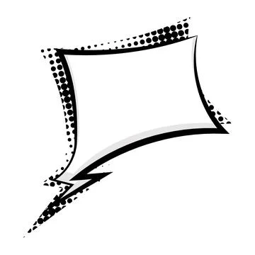 Comic-style speech bubble with halftone dot pattern design Stockillustratie