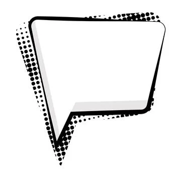 Comic-style speech bubble with halftone dot pattern design Stock Illustration