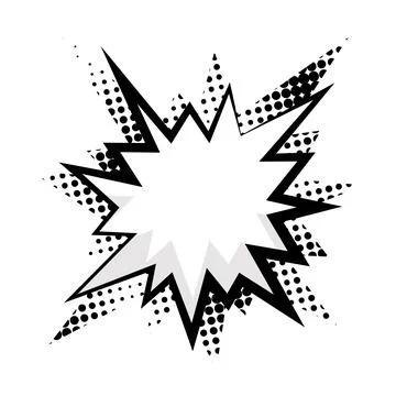 Comic-style speech bubble with halftone dot pattern design Stockillustratie