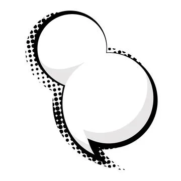 Comic-style speech bubble with halftone dot pattern design Illustrazione stock