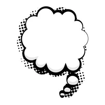 Comic-style speech bubble with halftone dot pattern design Illustrazione stock