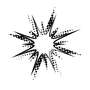 Comic-style speech bubble with halftone dot pattern design Stockillustratie