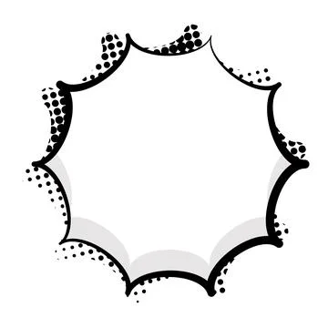 Comic-style speech bubble with halftone dot pattern design Illustrazione stock