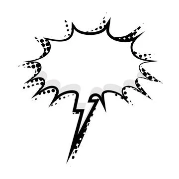 Comic-style speech bubble with halftone dot pattern design Illustrazione stock