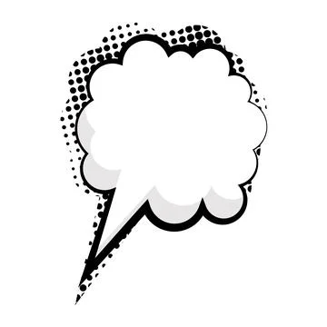 Comic-style speech bubble with halftone dot pattern design Illustrazione stock