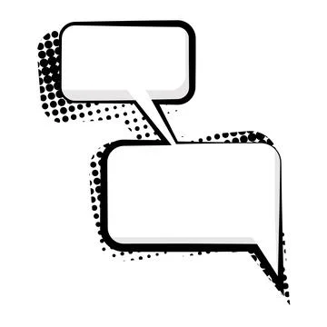 Comic-style speech bubble with halftone dot pattern design Stockillustratie