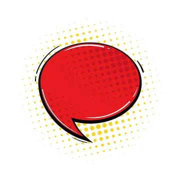 Comic-style speech bubble with halftone dot pattern design Stock Illustration