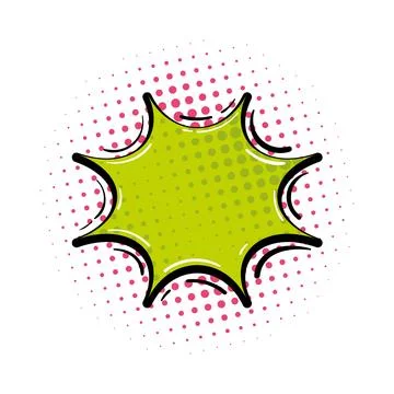 Comic-style speech bubble with halftone dot pattern design Illustrazione stock