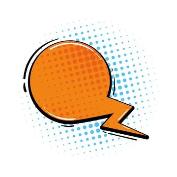 Comic-style speech bubble with halftone dot pattern design Stockillustratie