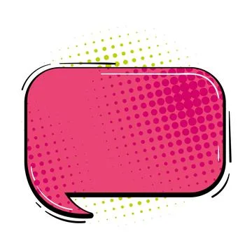 Comic-style speech bubble with halftone dot pattern design Stockillustratie