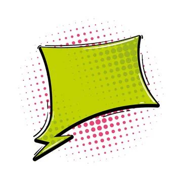 Comic-style speech bubble with halftone dot pattern design Illustrazione stock