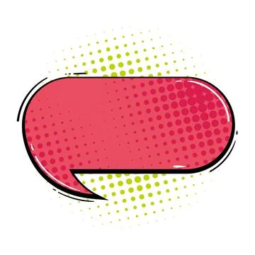 Comic-style speech bubble with halftone dot pattern design Stockillustratie