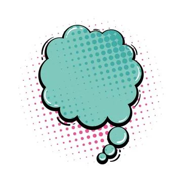 Comic-style speech bubble with halftone dot pattern design Illustrazione stock