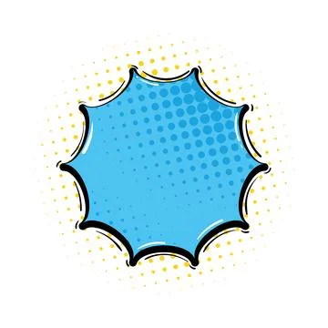 Comic-style speech bubble with halftone dot pattern design Stock Illustration