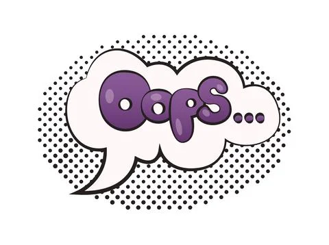 Comic Style Speech Bubble With Oops Expression Stock Illustration