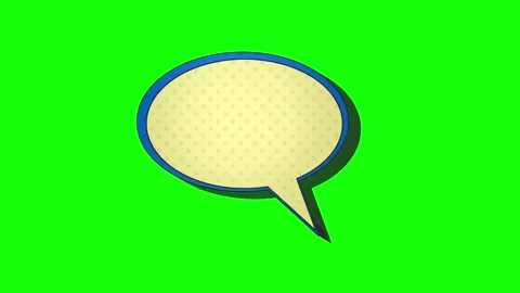 Comic style speech bubble with thick black border on green screen Stock Footage 314392645